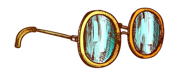 Gözlükler Yuvarlak Şekil Mercek Aksesuar Renk Vektörü — Stok Vektör