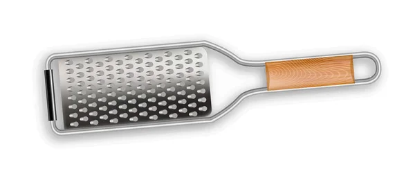 Vector de utensilios de cocina metálicos de mano rallador — Vector de stock