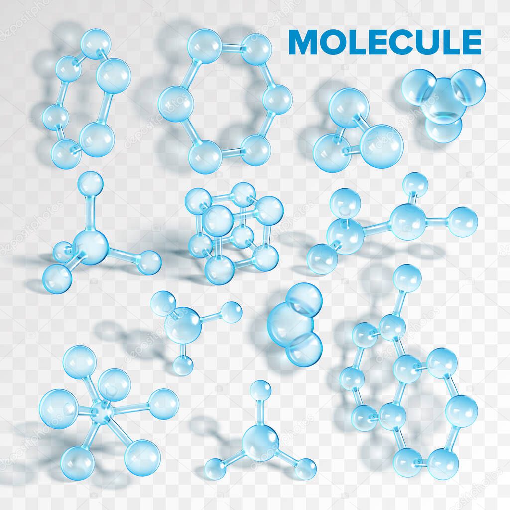 Glass Molecule Pharmaceutical Model Set Vector