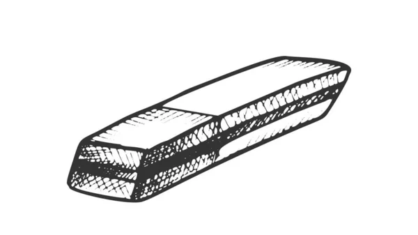 Eraser Stationery Equipment Monochrome Vector — Wektor stockowy
