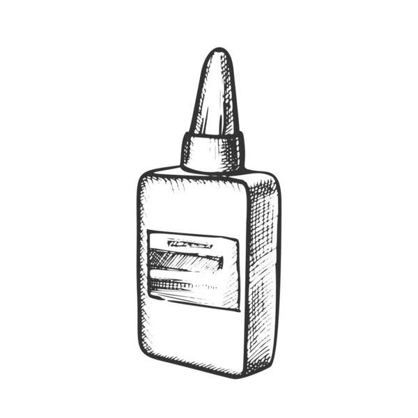 Glue Bottle Stationery Equipment Monochrome Vector — Διανυσματικό Αρχείο