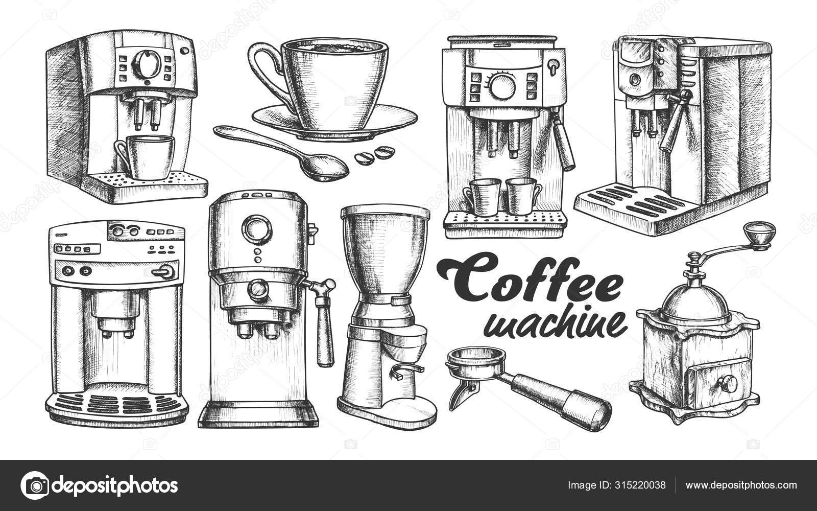 Hand drawn old coffee maker sketch drink concept Vector Image