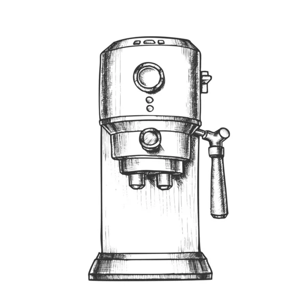 Espressomaschine Frontansicht monochromer Vektor — Stockvektor