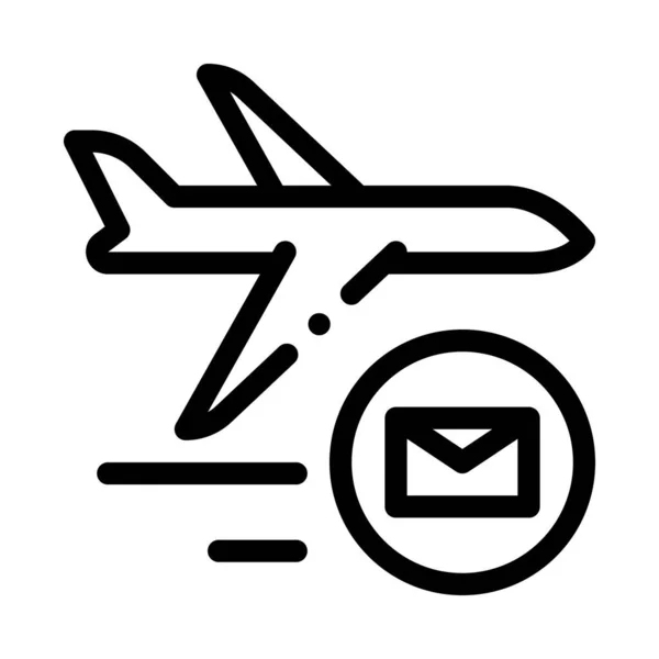 Avião entrega transporte postal companhia ícone vetor ilustração —  Vetores de Stock