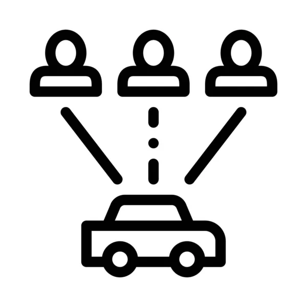 Táxi para Grupo de Pessoas Online Car Icon Ilustração Vector —  Vetores de Stock