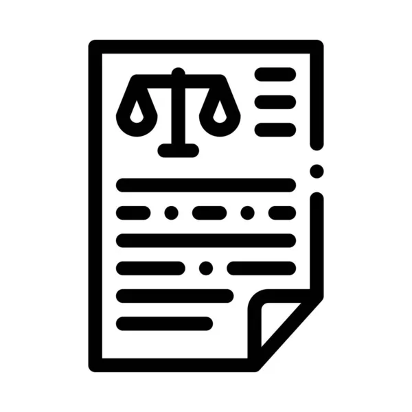 Legge del documento giudiziario e giudizio Icona vettoriale Illustrazione — Vettoriale Stock