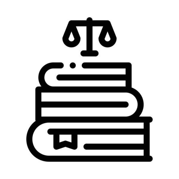 Justiz Bücher Gesetz und Urteilssymbol Vektor Illustration — Stockvektor