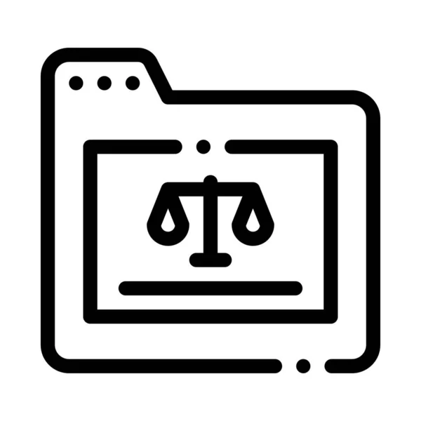 Soudní složka Zákon a rozsudek Ikona Vektorové ilustrace — Stockový vektor