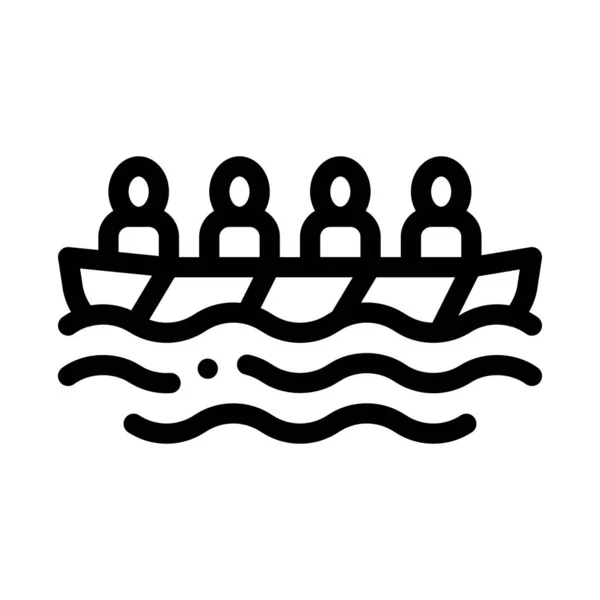 Academic Rowing Canoeing Icon Vector Illustration — Stock Vector