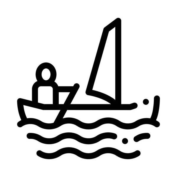 Sailing Canoeing Icon Vector Illustration — ストックベクタ