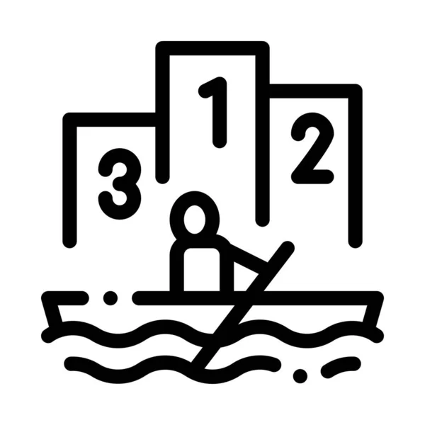 Boat Rowing Competition Canoeing Icon Vector Illustration — Stock Vector