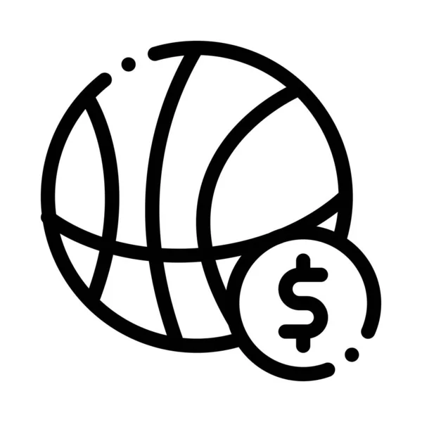 Στοίχημα Μπάλας Μπάσκετ και Εικονογράφηση διάνυσμα εικονίδιο τυχερών παιχνιδιών — Διανυσματικό Αρχείο