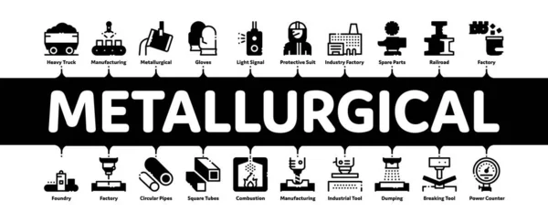 Fémkohászati minimál infografikus transzparens vektor — Stock Vector