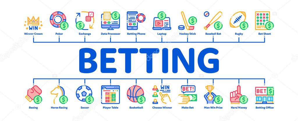 ✅ betting and gambling minimal infographic web banner