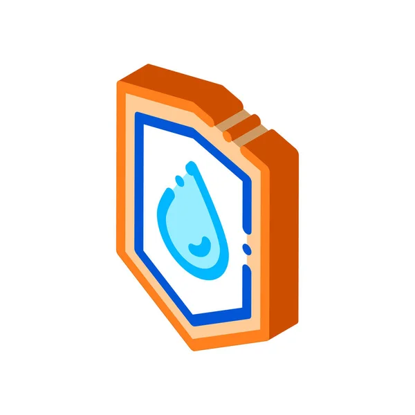 Wodoodporny Znak Izometryczny Wektora Ochronnego Materiału Kolorowy Pojedynczy Symbol Ilustracji — Wektor stockowy