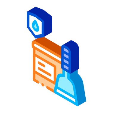 Su geçirmez Çimento vektör izometrik işareti. renk izole edilmiş sembol çizimi