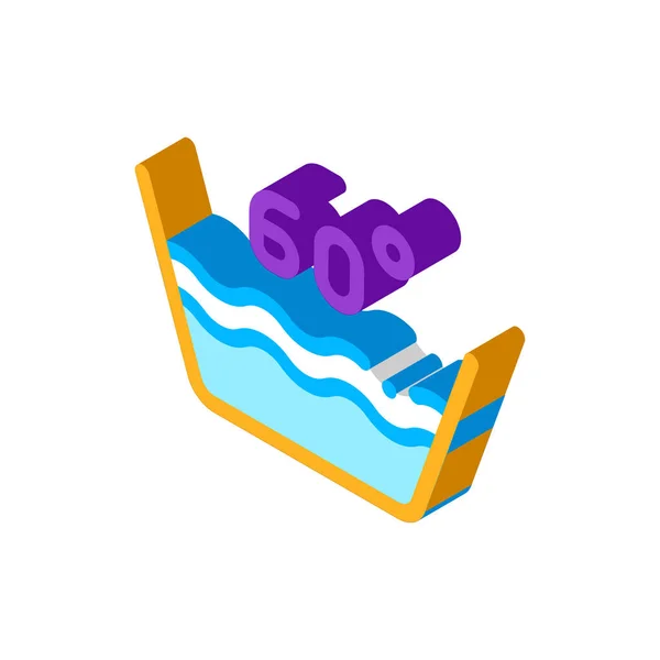 Tvätt Sextio Grader Celsius Vektor Isometriska Tecken Färg Isolerad Symbol — Stock vektor