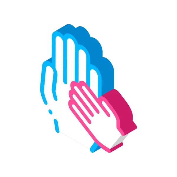 Παιδιά Εθελοντές Υποστήριξη Διάνυσμα Ισομετρική Πινακίδα Χρώμα Απομονωμένη Εικόνα Συμβόλων — Διανυσματικό Αρχείο