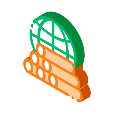 Tüpler Dünya Gezegeni problem vektör izometrik işareti. renk izole edilmiş sembol çizimi