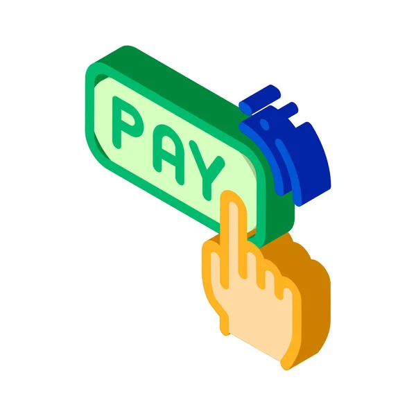 Jedno Kliknięcie Znak Izometryczny Wektora Płatności Kolorowy Pojedynczy Symbol Ilustracji — Wektor stockowy