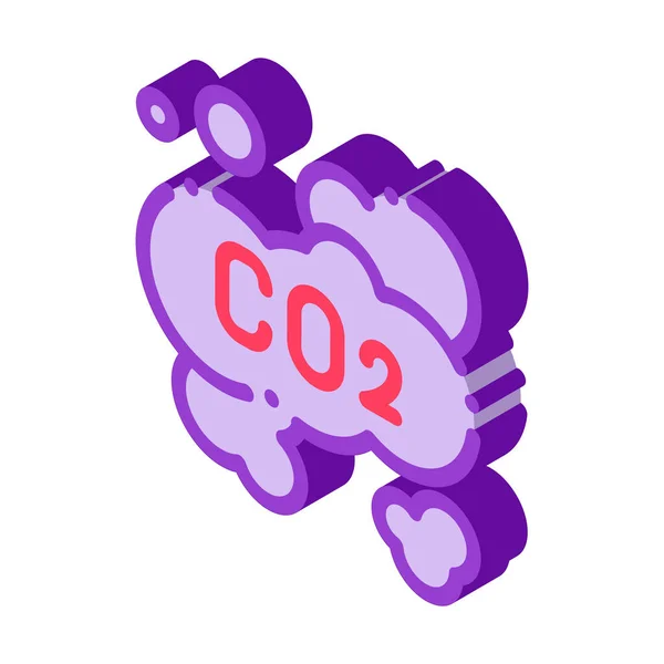Co2 Smoulder Smoke Dampf Luft isometrisches Symbol Vektor Illustration — Stockvektor