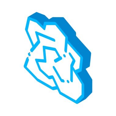 Buruşmuş Kağıt İzometrik İkon Vektör Çizimi