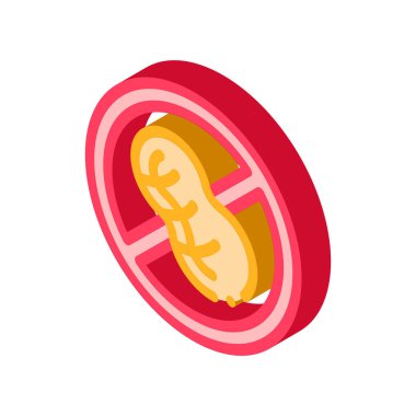 Yerfıstığı izometrik ikon vektör illüstrasyonuName