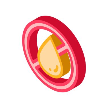 Alerjensiz Trans Fat izometrik ikon vektör çizimi