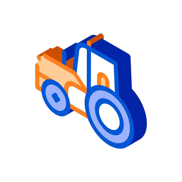 Farmland Traktor Fahrzeug isometrisches Symbol Vektor Illustration — Stockvektor