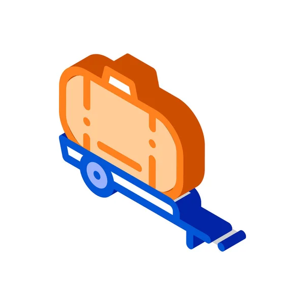 Uniaxial Trailer ยานพาหนะภาพเวกเตอร์ไอคอน isometric — ภาพเวกเตอร์สต็อก