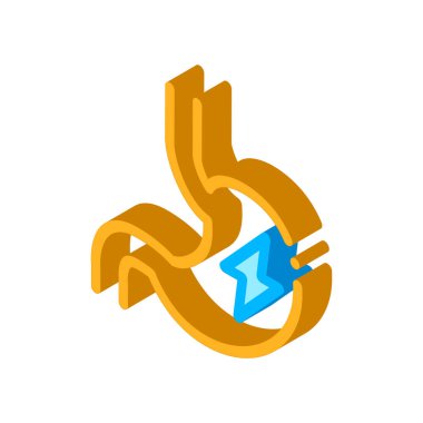 Hamilelik izometrik ikon vektör illüstrasyonunun Mide Belirtileri Bozukluğu