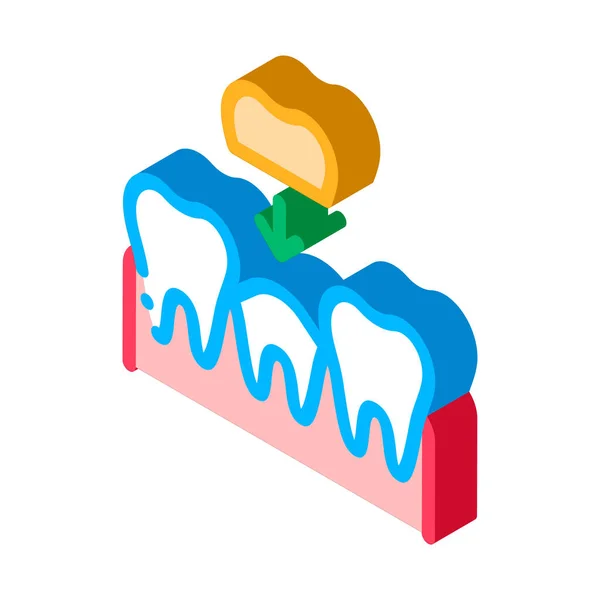 Stomatology Tooth Crown isometric icon vector illustration — Stock Vector