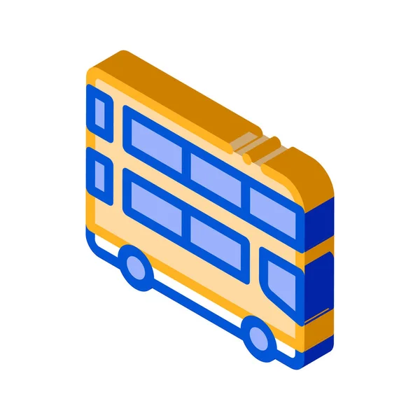 Openbaar vervoer Dubbeldekker Bus isometrische pictogram vector illustratie — Stockvector