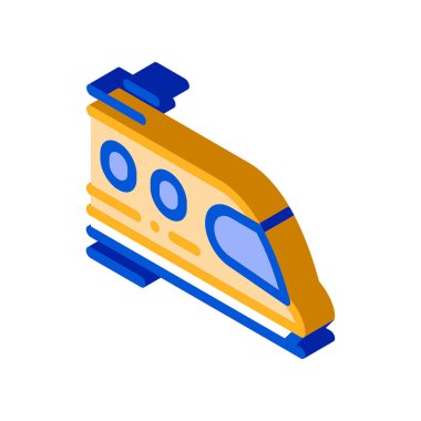 Toplu Taşımacılık Treni izometrik ikon vektör çizimi