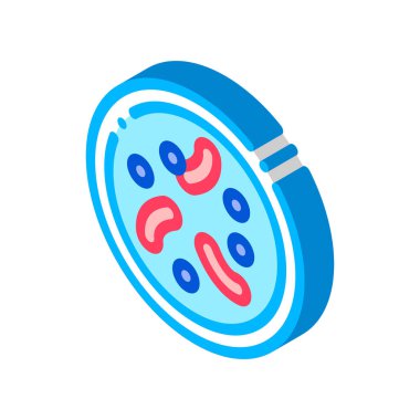 Hastalık Hastalığı Bakteri izometrik ikon vektör çizimi