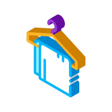 Hanger izometrik ikon vektör illüstrasyonundaki Şeyleri Giydir