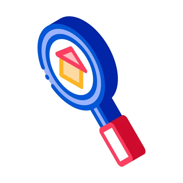 Magnifier 검색 Estate isometric icon vector illustration — 스톡 벡터