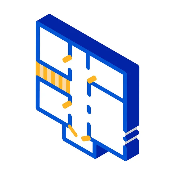 Haus Wohnung Planung isometrisches Symbol Vektor Illustration — Stockvektor