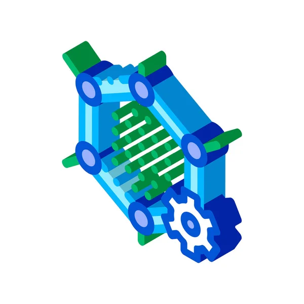 Grafenă artificială Tehnologie Ilustrație vectorială cu icoane izometrice — Vector de stoc