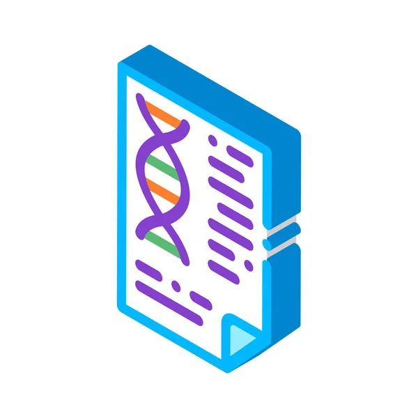 Molecule Biomaterial Chemistry Report File Vector Isometric Sign Inglês Cor —  Vetores de Stock