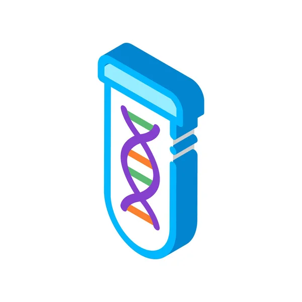 Szklana Probówka Laboratoryjna Znakiem Izometrycznym Wektora Biomateriału Kolorowy Pojedynczy Symbol — Wektor stockowy