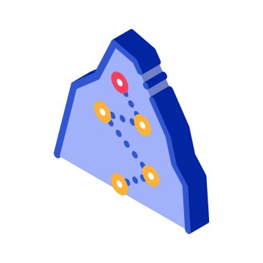 Yönlendirme Yolu Dağ Dağcılık vektör izometrik işareti. renk izole edilmiş sembol çizimi