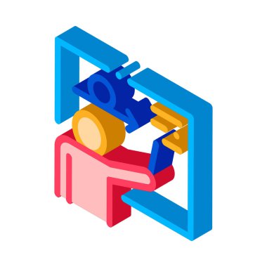 Man Silhouette, Karatahta yakınındaki Agile İşareti vektör izometrik işareti. renk izole edilmiş sembol çizimi