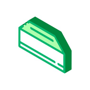 Teslimat Konteynırı Ambalaj Elemanı vektör izometrik işareti. renk izole edilmiş sembol çizimi