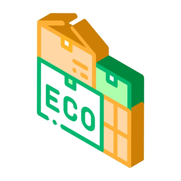 Eco Reciclar Material Contenedor Embalaje Signo Isométrico Vector Ilustración Símbolo — Vector de stock