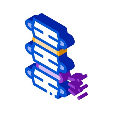 Ağrı Spinal Sütun Dairesel Disk vektörü izometrik işareti. renk izole edilmiş sembol çizimi