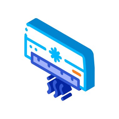 Klima Soğutma Güç Teknolojisi vektör izometrik işareti. renk izole edilmiş sembol çizimi