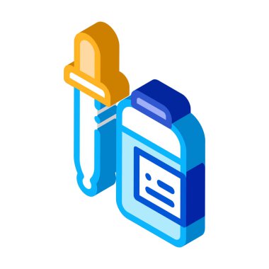 İlaç Düşüren İlaveler Simge Vektörü izometrik işareti. renk izole edilmiş sembol çizimi