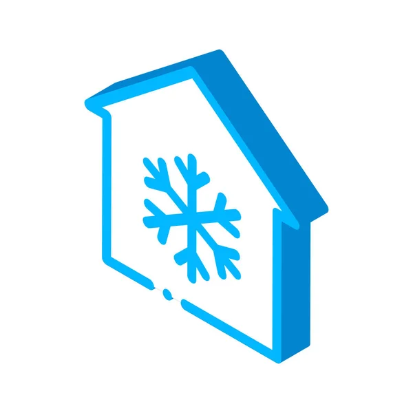 Snowflake Cooling Equipment Vector Isometric Sign 제작중 — 스톡 벡터