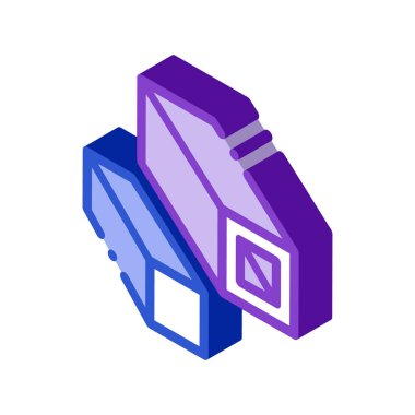 Kare Tüpler Metalurjik Simge Vektörü izometrik işareti. renk izole edilmiş sembol çizimi